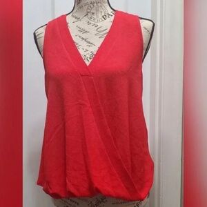 Lush Red Sleeveless Wrap-One Fitted Top